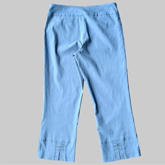 NWT Laura Carre Noir Blue Stretch Capris - Picture 10 of 13